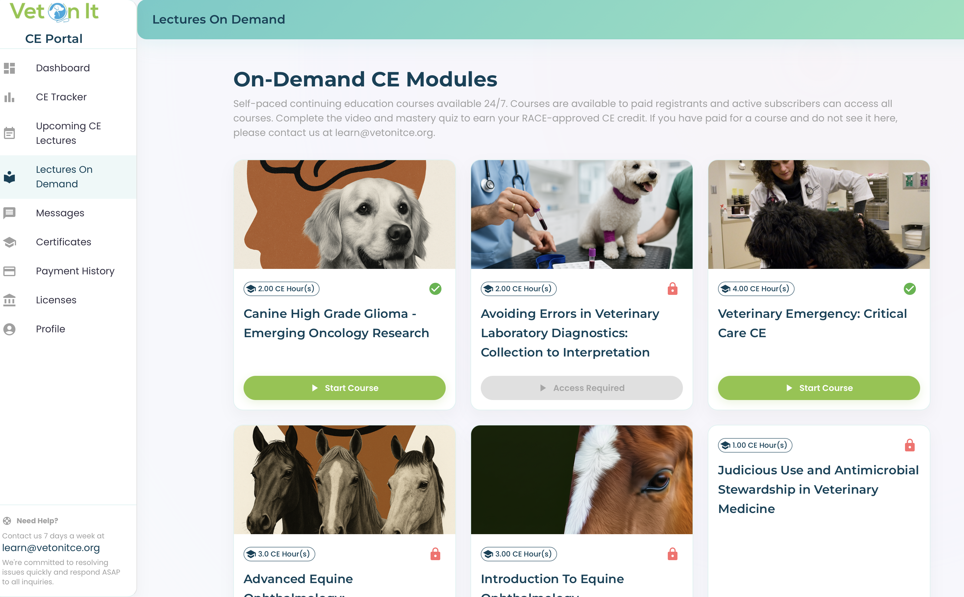 On-Demand CE in the portal
