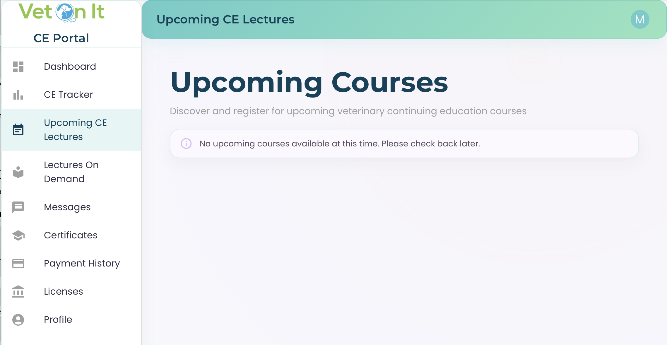 Register for upcoming courses in the portal
